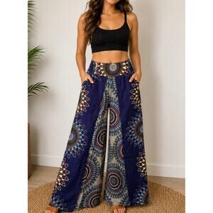 Boho Mandala Wide-Leg Pants